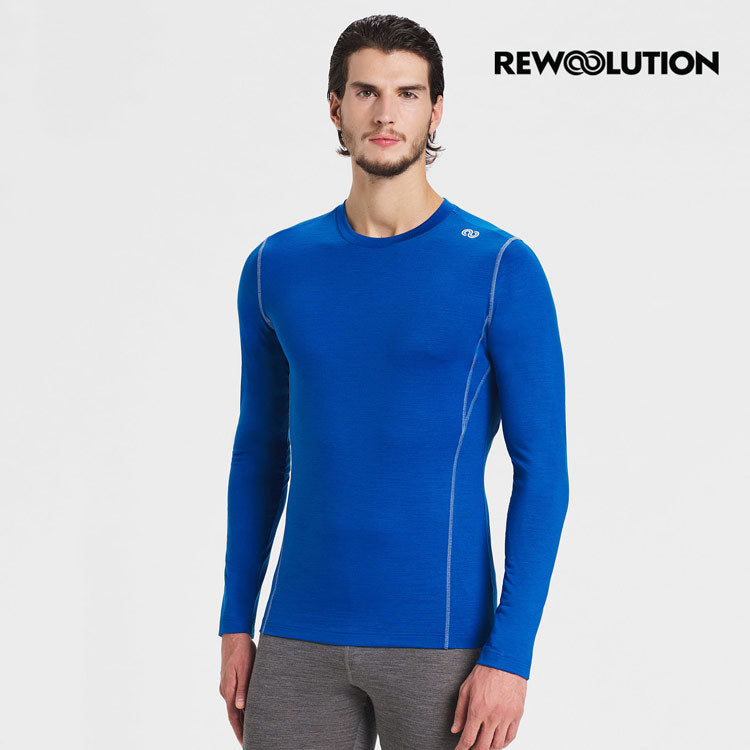 REWOOLUTION - 【Rewoolution】男 EXPLORER 190g長袖T恤(寶藍)羊毛衣 登山必備 底層衣 合身版型| MC70455|M1M0200J19