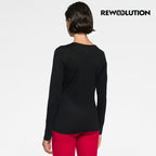 REWOOLUTION - 【Rewoolution】女 BERRY 140g長袖T恤 (黑色) 羊毛衣 T恤 登山必備 吸濕排汗|EB2WC71195