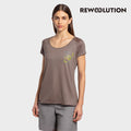 REWOOLUTION - 【Rewoolution】女 HOSHI 140g短袖印花T恤(沙色)美麗諾羊毛 印花設計 短T 大圓領|DB1WC515|M1W010OJ14