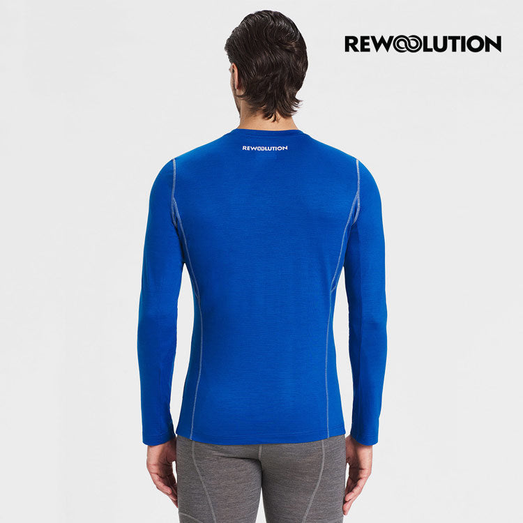 REWOOLUTION - 【Rewoolution】男 EXPLORER 190g長袖T恤(寶藍)羊毛衣 登山必備 底層衣 合身版型| MC70455|M1M0200J19