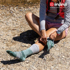 Injinji - 【injinji】女 Trail野跑避震吸排五趾中筒襪FX(高嶺綠) - WAA3934 | 吸濕排汗 厚底防震 防腳底水泡 推薦女襪