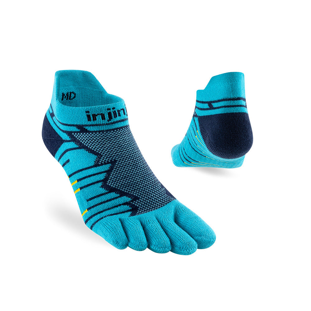Injinji - 【injinji】Ultra Run終極系列五趾隱形襪 (太平洋藍) - NAA6556 | 吸濕排汗 輕量透氣 避震緩衝 全馬 超馬 推薦跑步襪
