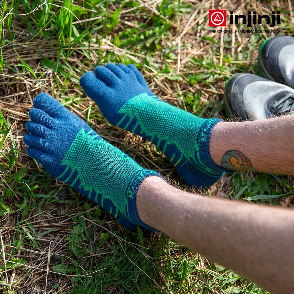 Injinji - 【injinji】Ultra Run終極系列五趾隱形襪 (波塞頓藍) - NAA6557 | 吸濕排汗 輕量透氣 避震緩衝 全馬 超馬 推薦跑步襪