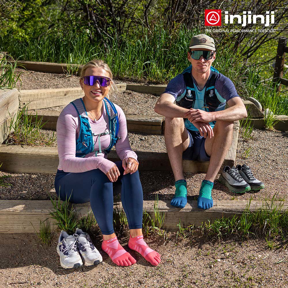 Injinji - 【injinji】女 Ultra Run終極系列五趾隱形襪 (珊瑚紅) - WAA6605 | 吸濕排汗 推薦女生 避震緩衝 推薦路跑用品 慢跑長跑 馬拉松襪