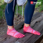 Injinji - 【injinji】女 Ultra Run終極系列五趾隱形襪 (珊瑚紅) - WAA6605 | 吸濕排汗 推薦女生 避震緩衝 推薦路跑用品 慢跑長跑 馬拉松襪