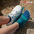 Injinji - 【injinji】女 Ultra Run終極系列五趾隱形襪 (波塞頓藍) - WAA6657 | 吸濕排汗 推薦女生 避震緩衝 推薦路跑用品 慢跑長跑 馬拉松襪