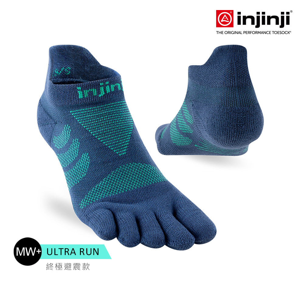 Injinji - 【injinji】女 Ultra Run終極系列五趾隱形襪 (波塞頓藍) - WAA6657 | 吸濕排汗 推薦女生 避震緩衝 推薦路跑用品 慢跑長跑 馬拉松襪