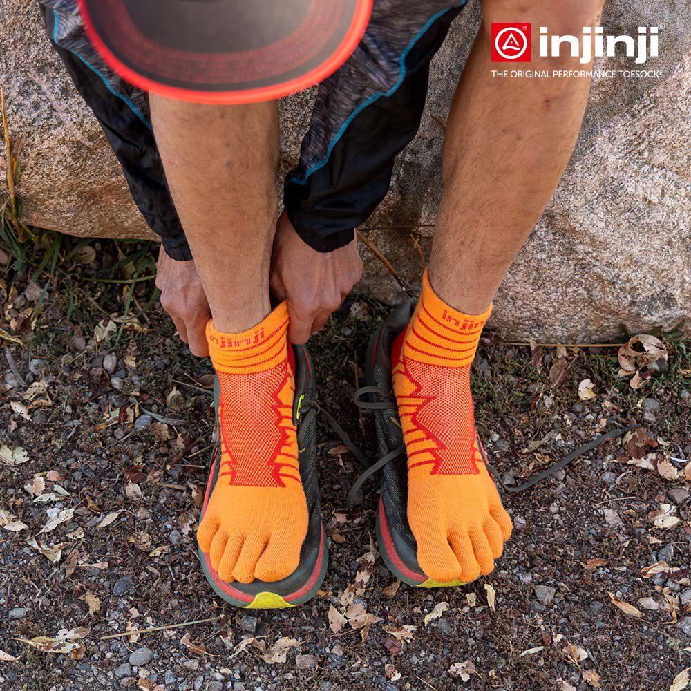 Injinji - 【injinji】Ultra Run終極系列五趾短襪 (沙漠橘) - NAA64 14 | 吸濕排汗 輕量透氣 避震緩衝 全馬 超馬 慢跑長跑 馬拉松襪