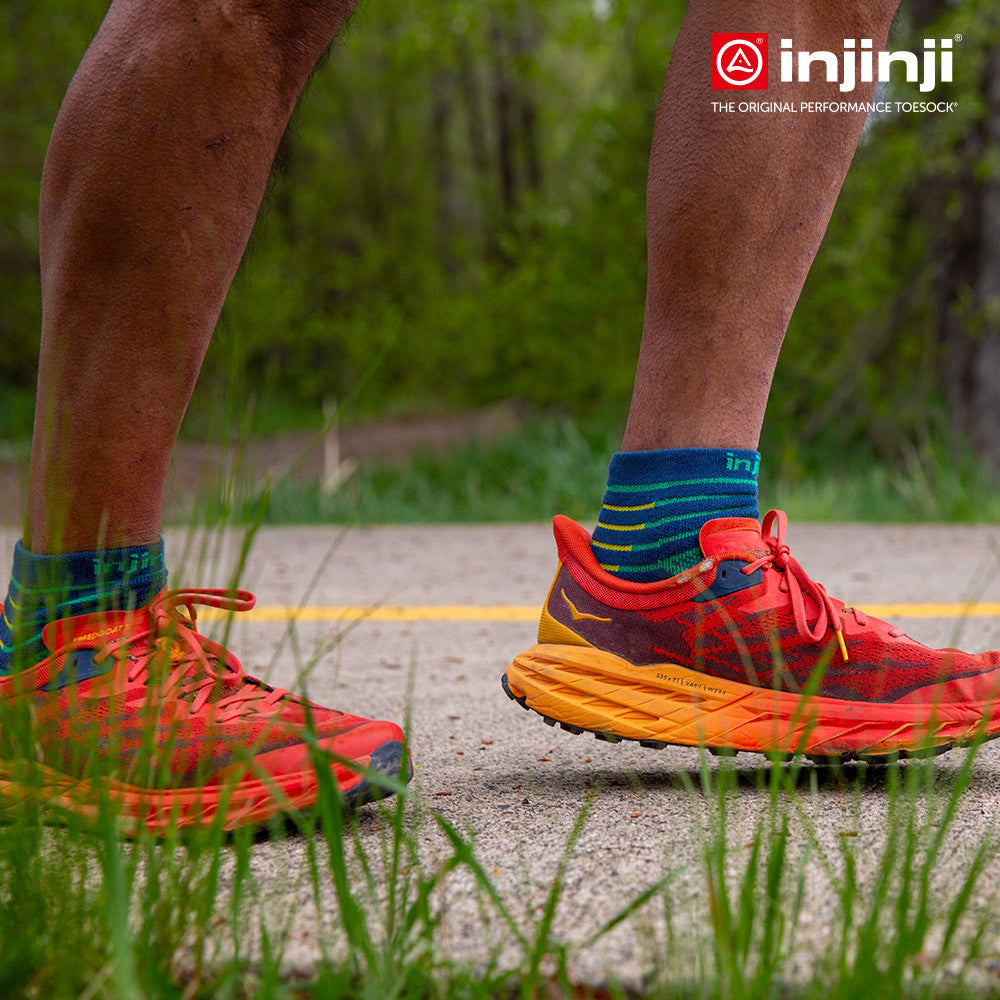 Injinji - 【injinji】Ultra Run終極系列五趾短襪 (波塞頓藍) - NAA6457 | 吸濕排汗 輕量透氣 避震緩衝 全馬 超馬 慢跑長跑 馬拉松襪