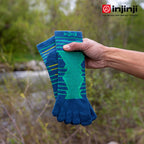 Injinji - 【injinji】Ultra Run終極系列五趾短襪 (波塞頓藍) - NAA6457 | 吸濕排汗 輕量透氣 避震緩衝 全馬 超馬 慢跑長跑 馬拉松襪