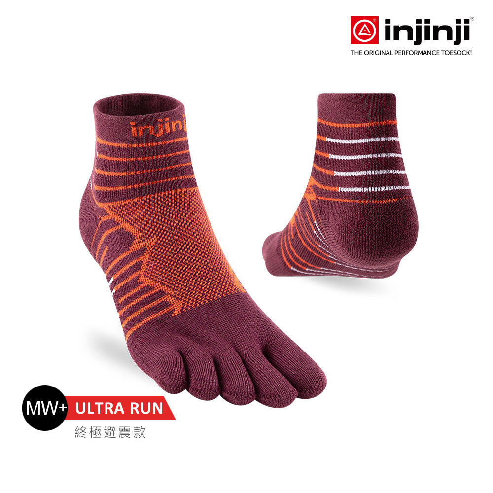 Injinji - 【injinji】Ultra Run終極系列五趾短襪 (桃花心木) - NAA6408 | 吸濕排汗 輕量透氣 避震緩衝 全馬 超馬 慢跑長跑 馬拉松襪