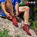 Injinji - 【injinji】Ultra Run終極系列五趾短襪 (桃花心木) - NAA6408 | 吸濕排汗 輕量透氣 避震緩衝 全馬 超馬 慢跑長跑 馬拉松襪