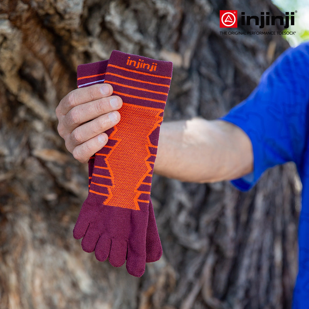 Injinji - 【injinji】Ultra Run終極系列五趾短襪 (桃花心木) - NAA6408 | 吸濕排汗 輕量透氣 避震緩衝 全馬 超馬 慢跑長跑 馬拉松襪