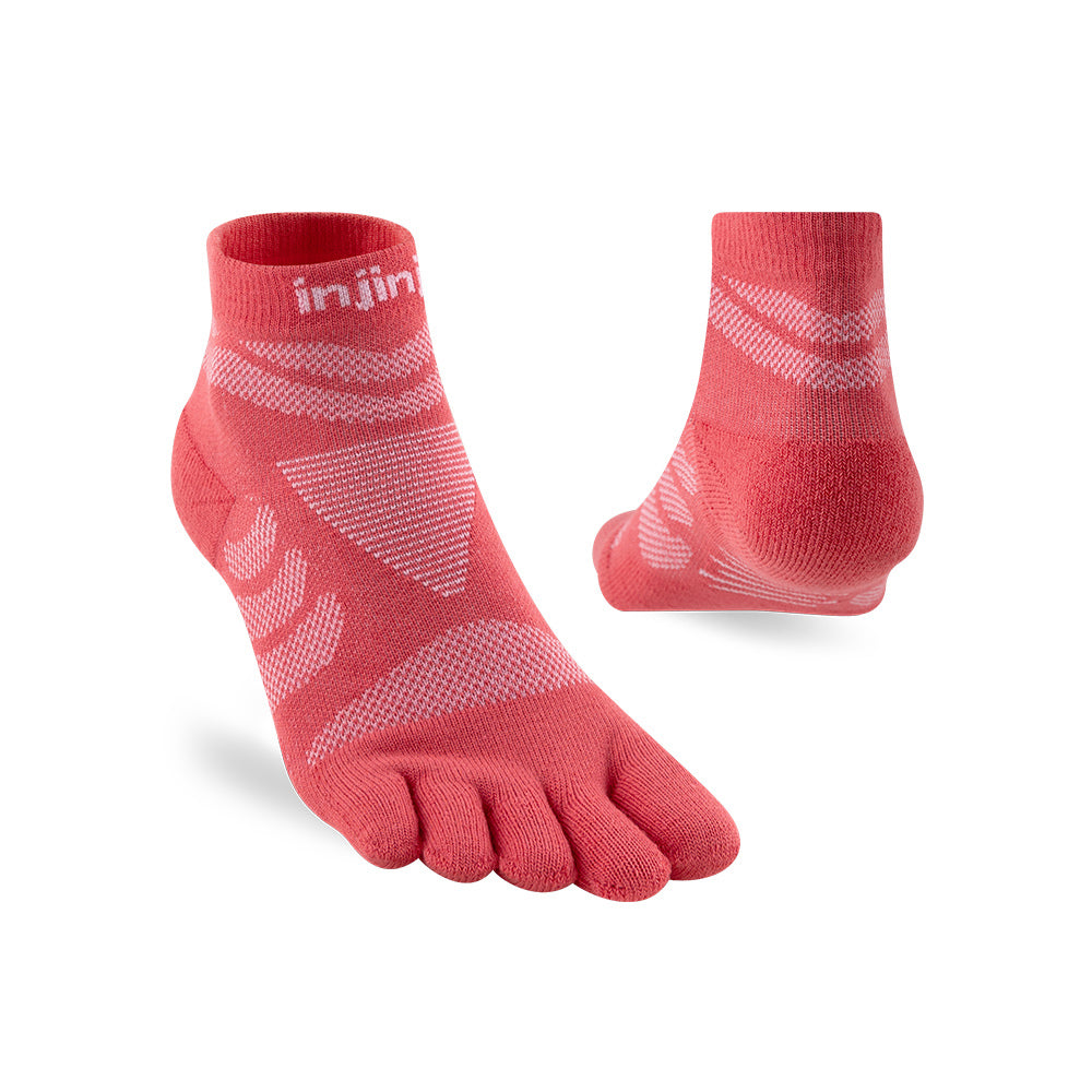 Injinji - 【injinji】女 Ultra Run終極系列五趾短襪 (珊瑚紅) - WAA6905 | 吸濕排汗 推薦女生 避震緩衝 推薦路跑用品 慢跑長跑 馬拉松襪
