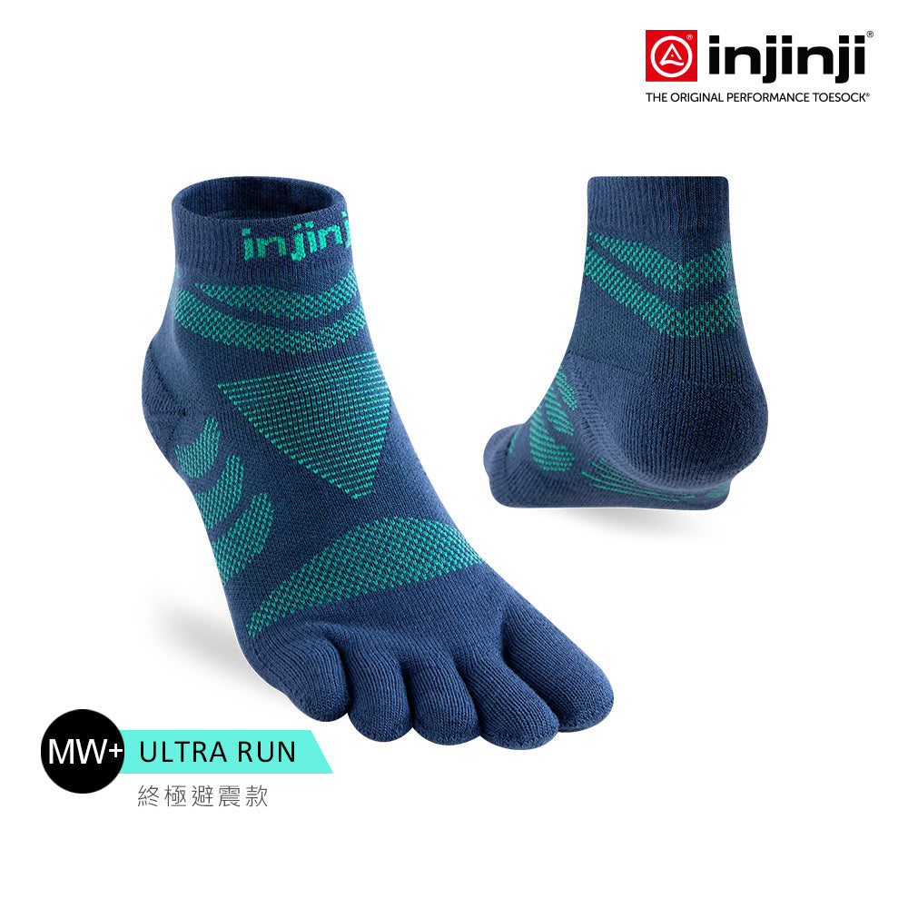 Injinji - 【injinji】女 Ultra Run終極系列五趾短襪 (波塞頓藍) - WAA6957 | 吸濕排汗 推薦女生 避震緩衝 推薦路跑用品 慢跑長跑 馬拉松襪