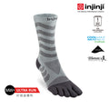 Injinji - 【injinji】女 Ultra Run終極系列五趾中筒襪 (石板灰) - WAA6894 | 吸濕排汗 推薦女生 避震緩衝 推薦路跑用品 慢跑長跑 馬拉松襪 中筒襪
