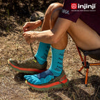 Injinji - 【injinji】Ultra Run終極系列五趾中筒襪 (太平洋藍) - NAA67 56 | 吸濕排汗 輕量透氣 避震緩衝 全馬 超馬 慢跑長跑 馬拉松襪