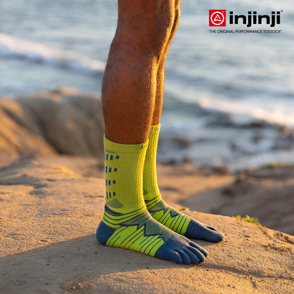 Injinji - 【injinji】Ultra Run終極系列五趾中筒襪 (蘚苔綠) - NAA6733 | 吸濕排汗 輕量透氣 避震緩衝 全馬 超馬 慢跑長跑 馬拉松襪