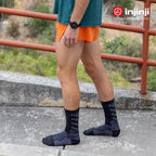 Injinji - 【injinji】Ultra Run終極系列五趾中筒襪 (碳黑) - NAA6795 | 吸濕排汗 輕量透氣 避震緩衝 全馬 超馬 慢跑長跑 馬拉松襪