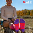 Injinji - 【injinji】女 Ultra Run終極系列五趾中筒襪 (華麗紅紫) - WAA68 77  | 吸濕排汗 推薦女生 避震緩衝 慢跑長跑 馬拉松襪
