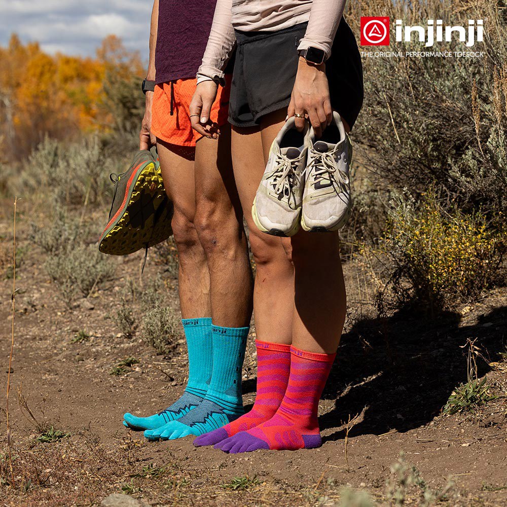 Injinji - 【injinji】女 Ultra Run終極系列五趾中筒襪 (華麗紅紫) - WAA68 77  | 吸濕排汗 推薦女生 避震緩衝 慢跑長跑 馬拉松襪