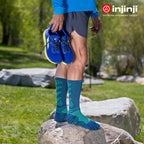 Injinji - 【injinji】Ultra Run終極系列五趾中筒襪 (波塞頓藍) - NAA6757 | 吸濕排汗 輕量透氣 避震緩衝 全馬 超馬 慢跑長跑 馬拉松襪