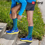 Injinji - 【injinji】Ultra Run終極系列五趾中筒襪 (波塞頓藍) - NAA6757 | 吸濕排汗 輕量透氣 避震緩衝 全馬 超馬 慢跑長跑 馬拉松襪