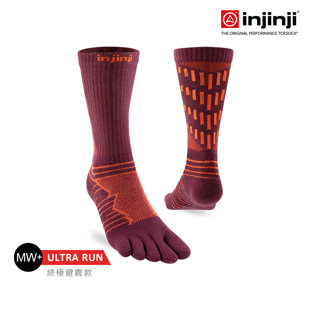 Injinji - 【injinji】Ultra Run終極系列五趾中筒襪 (桃花心木) - NAA6708 | 吸濕排汗 輕量透氣 避震緩衝 全馬 超馬 慢跑長跑 馬拉松襪