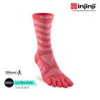 Injinji - 【injinji】女 Ultra Run終極系列五趾中筒襪 (珊瑚紅) - WAA6805 | 吸濕排汗 推薦女生 避震緩衝 推薦路跑用品 慢跑長跑 馬拉松襪