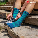 Injinji - 【injinji】女 Ultra Run終極系列五趾中筒襪 (波塞頓藍) - WAA6857 | 吸濕排汗 推薦女生 避震緩衝 推薦路跑用品 慢跑長跑 馬拉松襪