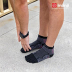 Injinji - 【injinji】Ultra Run終極系列五趾短襪 (碳黑) - NAA6495 | 避震緩衝 推薦路跑用品 慢跑長跑 馬拉松襪