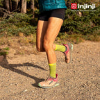 Injinji - 【injinji】女 Trail野跑避震吸排五趾中筒襪FX (閃電黃) - WAA3924 | 吸濕排汗 厚底防震 防腳底水泡 推薦女襪