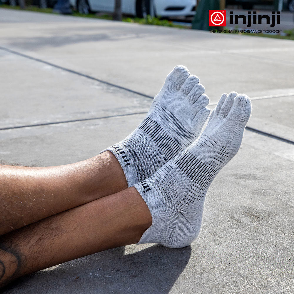 Injinji - 【injinji】Run輕量吸排五趾隱形襪NX (灰色) - NAA1393 | COOLMAX 快乾襪 吸濕排汗 輕量透氣 五趾襪 隱形襪
