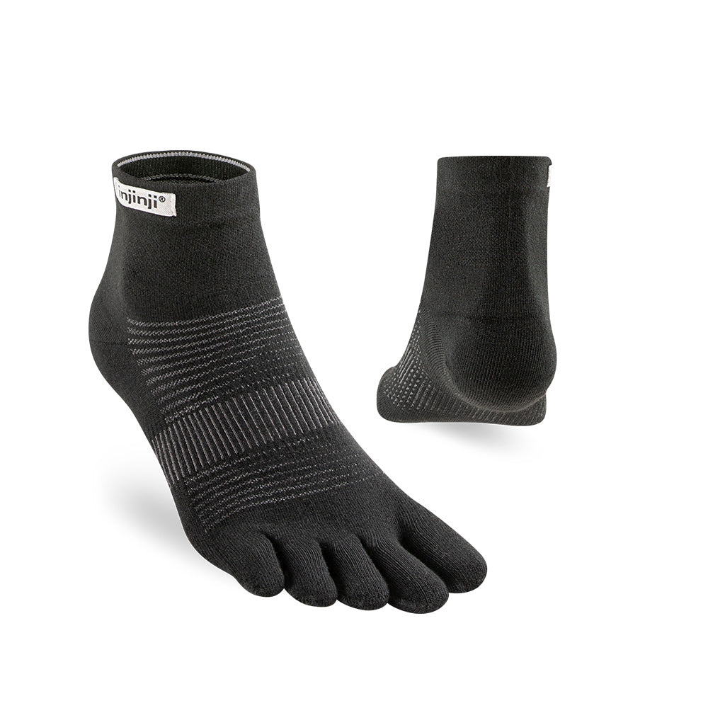Injinji - 【injinji】Run吸排五趾短襪NX (黑色) - NAA1495 | COOLMAX 快乾襪 吸濕排汗 五趾襪 短襪 標準款