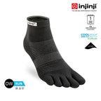 Injinji - 【injinji】Run吸排五趾短襪NX (黑色) - NAA1495 | COOLMAX 快乾襪 吸濕排汗 五趾襪 短襪 標準款