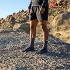 Injinji - 【injinji】Trail野跑避震吸排五趾中筒襪FX (黑色) - NAA3795 | 吸濕排汗 厚底防震 防腳底水泡 推薦鐵人襪