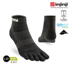Injinji - 【injinji】Run輕量吸排五趾短襪NX (黑色) - NAA1295 | COOLMAX 快乾襪 吸濕排汗 輕量透氣 五趾襪 短襪