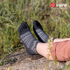 Injinji - 【injinji】Outdoor戶外避震羊毛五趾短襪NX(石板灰)-NAA7594 |五趾襪 登山襪 登山推薦 防臭抗菌 吸濕排汗 羊毛襪