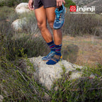 Injinji - 【injinji】Trail野跑避震吸排五趾中筒襪FX (靛藍色) - NAA3756 | 吸濕排汗 厚底防震 防腳底水泡 推薦鐵人襪