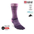 Injinji - 【injinji】女 Trail野跑避震吸排五趾中筒襪FX (丁香紫) - WAA3977 | 吸濕排汗 厚底防震 防腳底水泡 推薦女襪