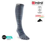 Injinji - 【injinji】SNOW THERMOLITE保暖五趾高筒襪(薄霧灰) - NAA0193 | COOLMAX 保暖襪 吸濕排汗 五趾襪 高筒襪