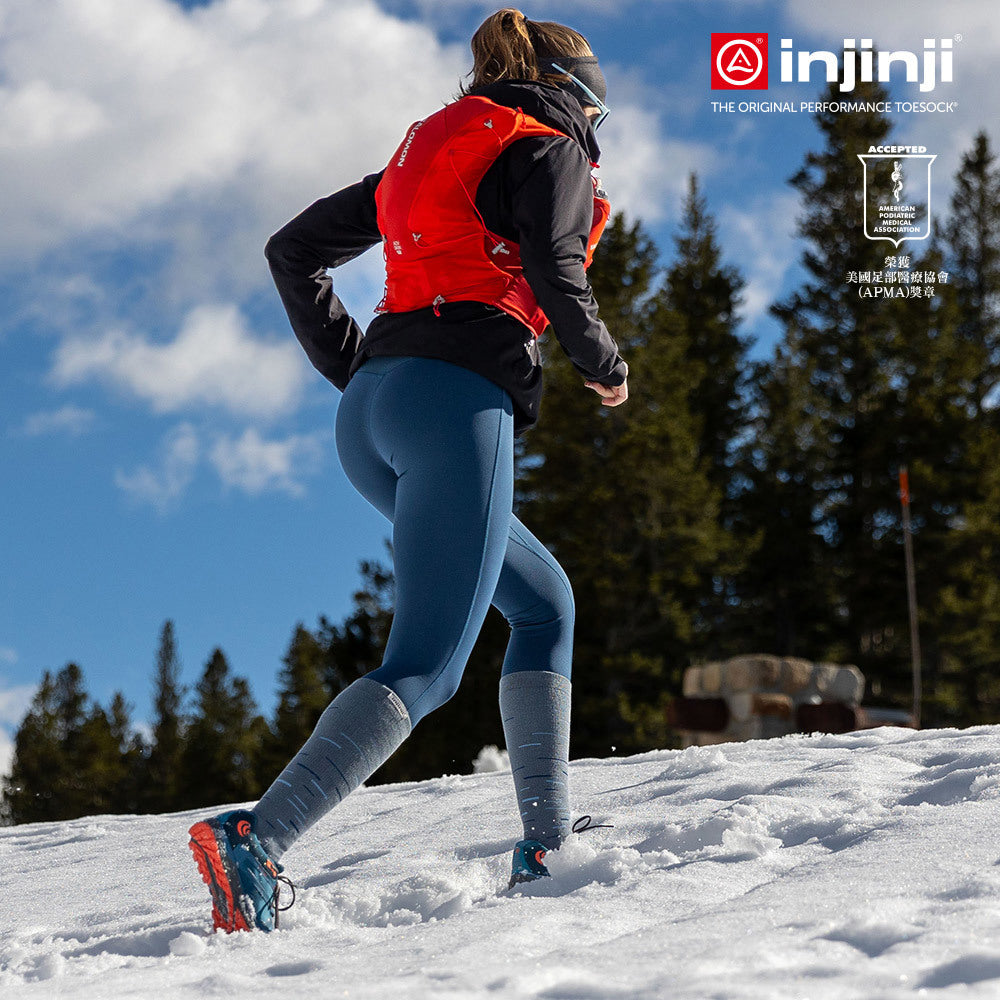 Injinji - 【injinji】SNOW THERMOLITE保暖五趾高筒襪(薄霧灰) - NAA0193 | COOLMAX 保暖襪 吸濕排汗 五趾襪 高筒襪