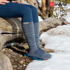 Injinji - 【injinji】SNOW THERMOLITE保暖五趾高筒襪(薄霧灰) - NAA0193 | COOLMAX 保暖襪 吸濕排汗 五趾襪 高筒襪