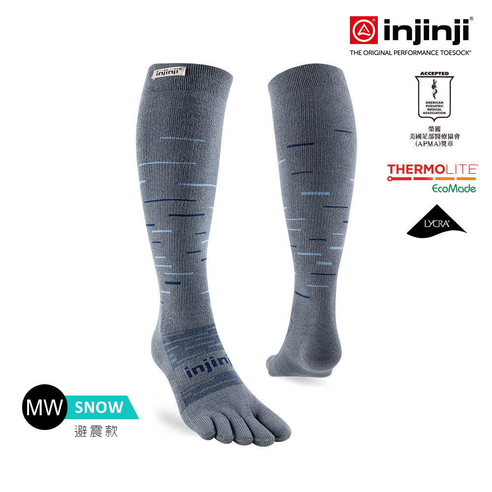 Injinji - 【injinji】SNOW THERMOLITE保暖五趾高筒襪(薄霧灰) - NAA0193 | COOLMAX 保暖襪 吸濕排汗 五趾襪 高筒襪