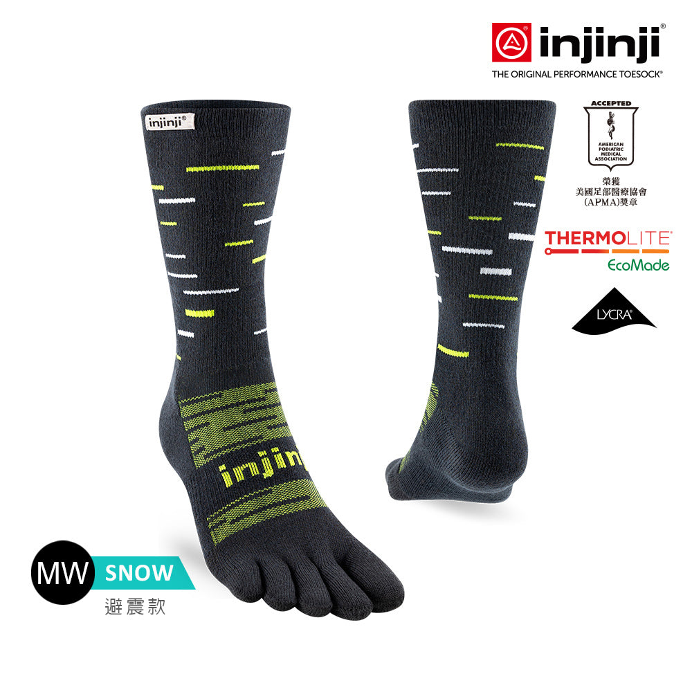 Injinji - 【injinji】SNOW THERMOLITE保暖五趾中筒襪(影黑) - NAA0895 | COOLMAX 保暖襪 吸濕排汗 五趾襪 中筒襪