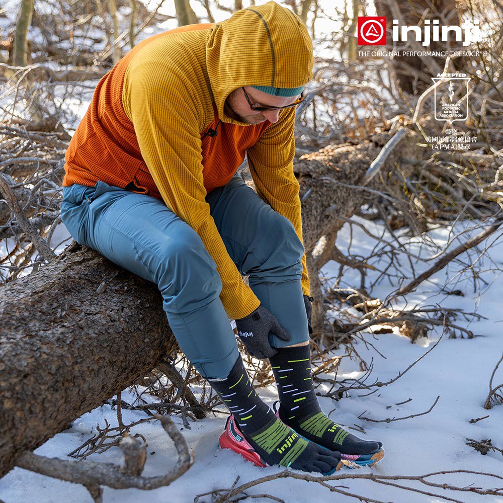 Injinji - 【injinji】SNOW THERMOLITE保暖五趾中筒襪(影黑) - NAA0895 | COOLMAX 保暖襪 吸濕排汗 五趾襪 中筒襪