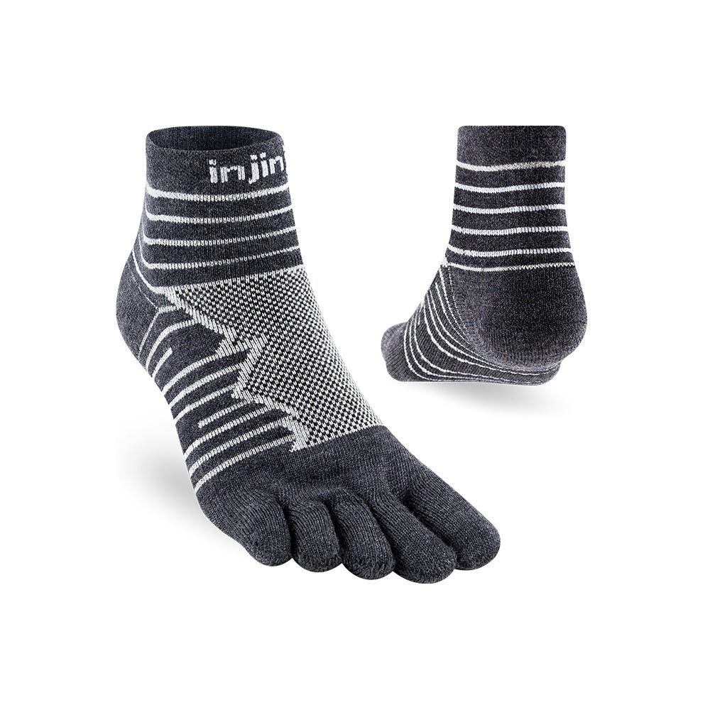 Injinji - 【injinji】Ultra Run終極系列羊毛五趾短襪 (石板灰) - NAA7894| 吸濕排汗 抗臭 控溫 羊毛襪 避震緩衝 推薦跑步襪