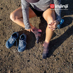 Injinji - 【injinji】女 Trail野跑避震吸排五趾短襪 (煙粉黑) - WAA3896 | 厚底防震 運動員推薦 吸濕排汗 五趾襪