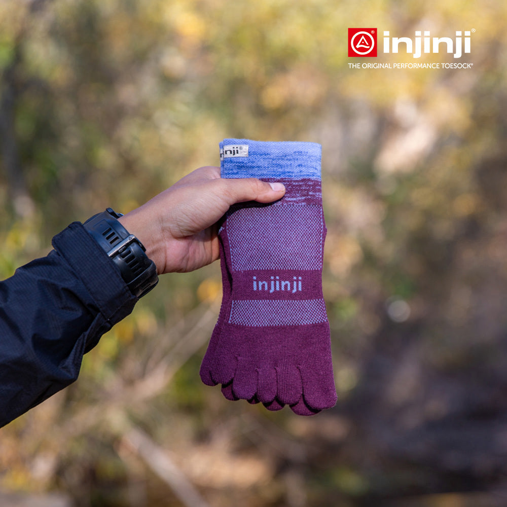 Injinji - 【injinji】Trail野跑避震吸排五趾短襪 (梅紫) - NAA3678| 厚底防震 運動員推薦 吸濕排汗 五趾襪