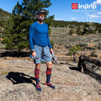 Injinji - 【injinji】Trail野跑避震吸排五趾高筒襪 (烈焰) - NAA3506 | 厚底防震 運動員推薦 吸濕排汗 五趾襪 高筒襪